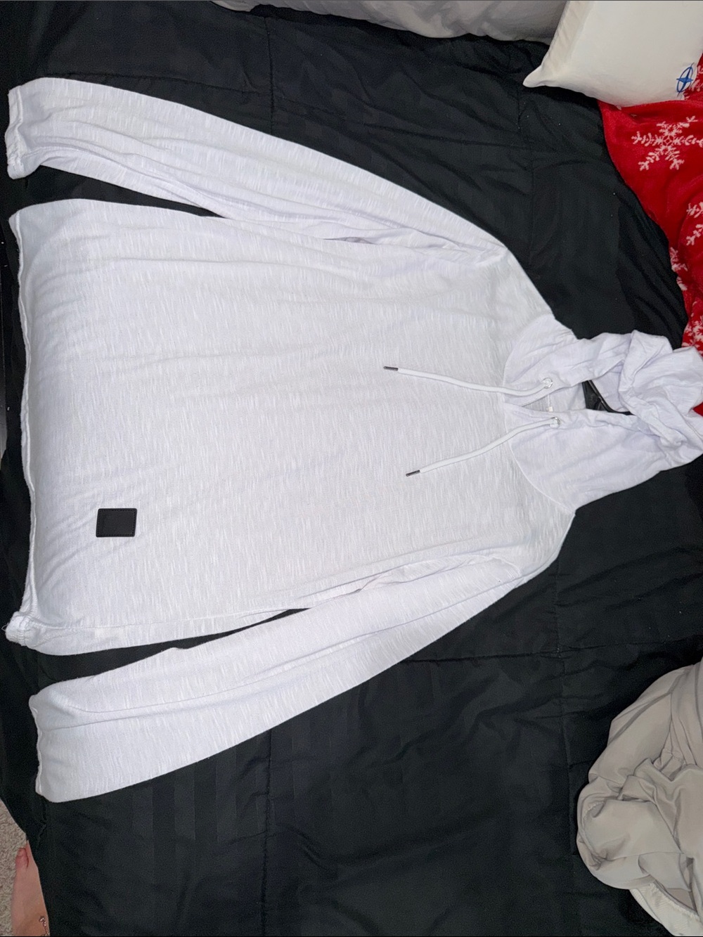 SHEIN White Lightweight Hoodie Shirt Jacket